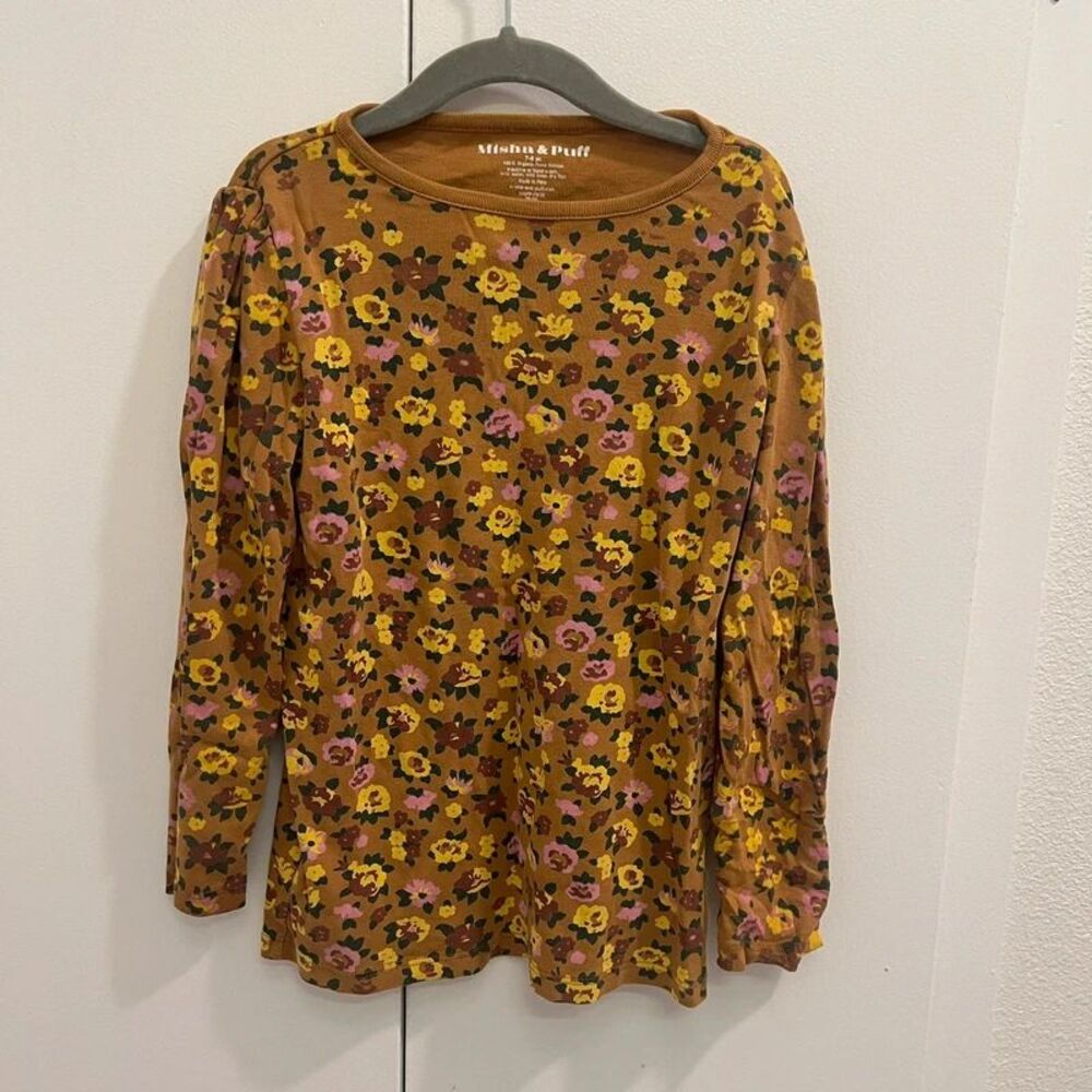 Misha and Puff Brimfield Floral long sleeves 100% organic pima cotton shirt size